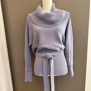 Moda International Lavender Cowl Neck sweater, form fitting, Size Medium